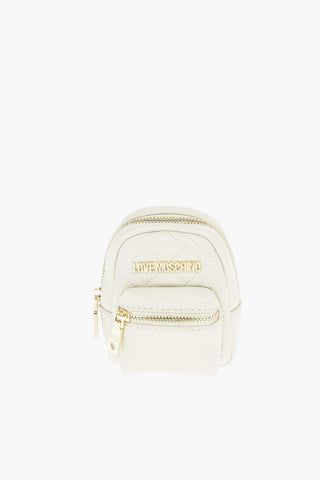 LOVE Faux Leather Quilted Backpack Shape Charm for Bag