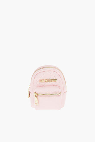  LOVE Faux Leather Quilted Backpack Shape Charm for Bag