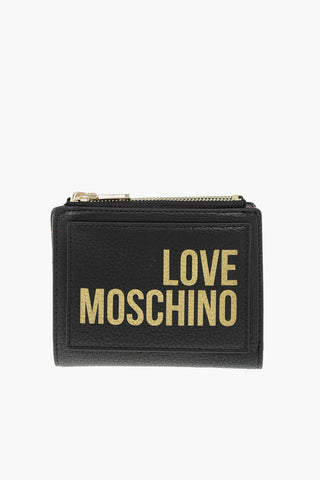 LOVE Textured Faux Leather Mini Wallet with with Double Compartment