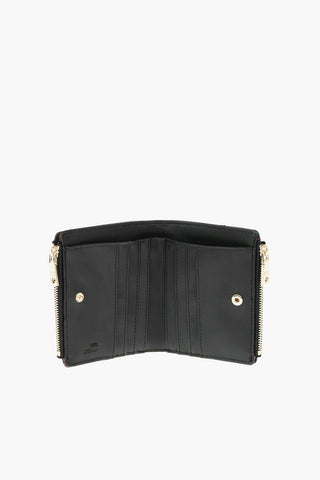LOVE Textured Faux Leather Mini Wallet with with Double Compartment