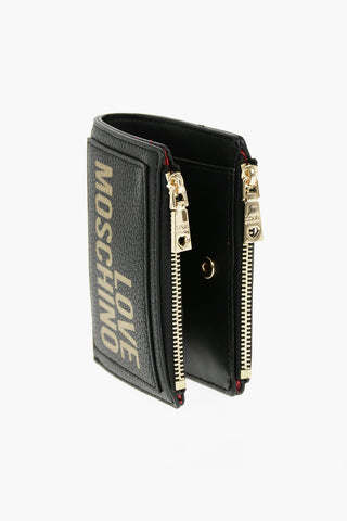 LOVE Textured Faux Leather Mini Wallet with with Double Compartment
