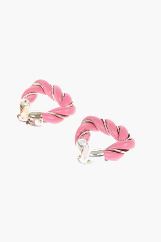 Soft-leather Silver FOLD TRIANGLE Hoop Earrings