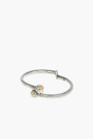 Bracciale Rigido in Argento Antico Intrecciato