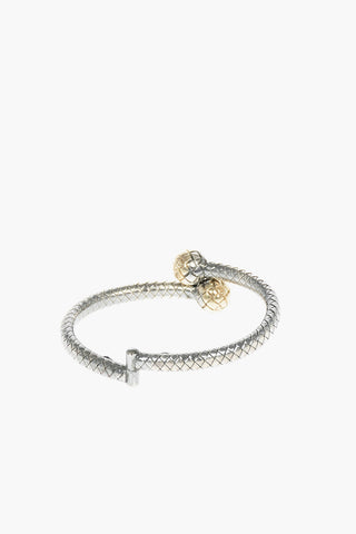 Bracciale Rigido in Argento Antico Intrecciato