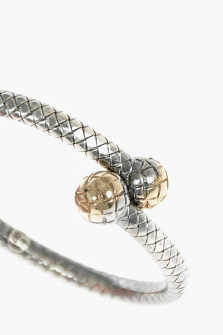 Bracciale Rigido in Argento Antico Intrecciato