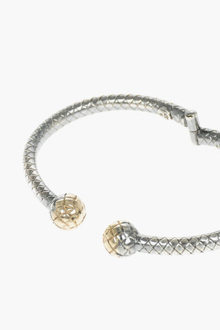 Bracciale Rigido in Argento Antico Intrecciato