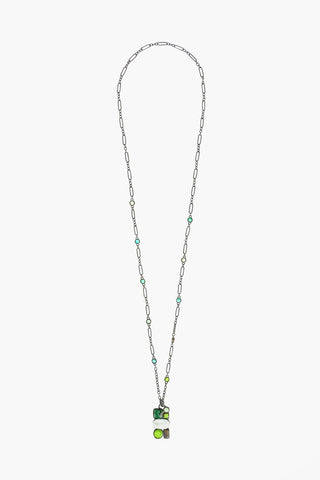 Maxi Collana a Catena con Pendente in Fluorite