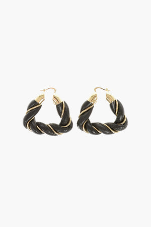 Woven Leather Triangle Earrings
