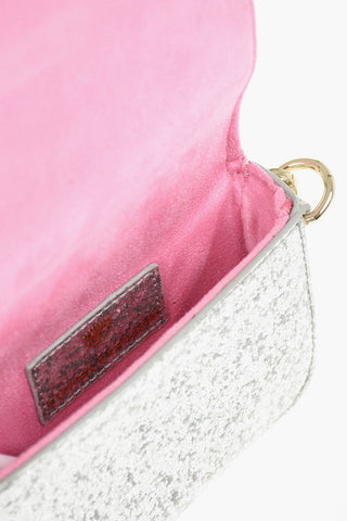 Mini Marsupio Glitterato con Logo in Rilievo