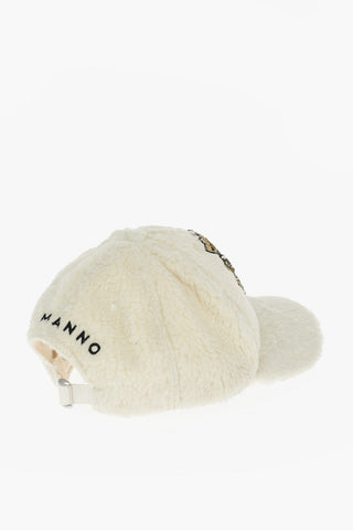 Faux Fur Cap With Golden Embroidery