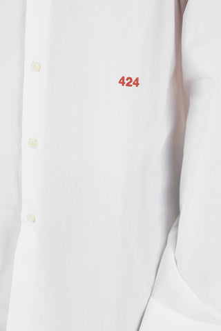 Camicia A maniche Lunghe Con logo Ricamato