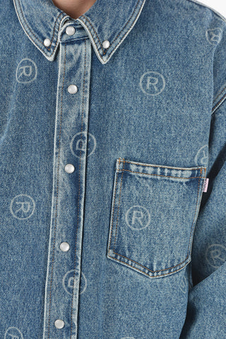 Logoed Denim jacket With Snap Buttons