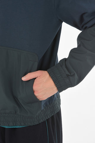 ZZEGNA Felpa in Cotone e Nylon con Cappuccio e Zip Frontale