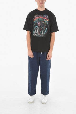 T-shirt Girocollo Stampata SUPERLAND Con Ricamo