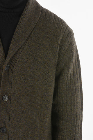 Shawl Neck Wool and Cashmere Cardigan
