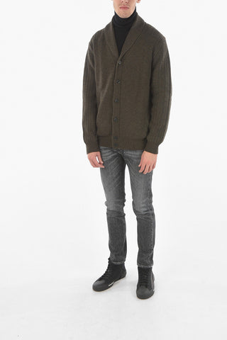 Shawl Neck Wool and Cashmere Cardigan