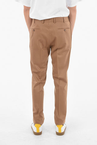 Stretchy Virgin Wool Twill Straight-leg Pants