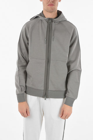 Nylon Details Wool Blend Hoodie