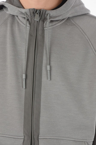 Nylon Details Wool Blend Hoodie