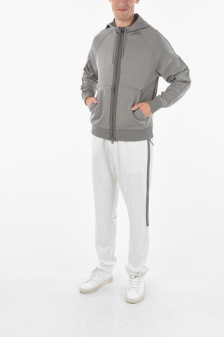 Nylon Details Wool Blend Hoodie
