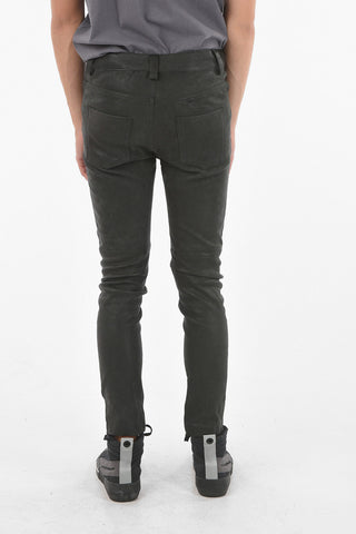 Slim Fit % Pockets Leather Pants