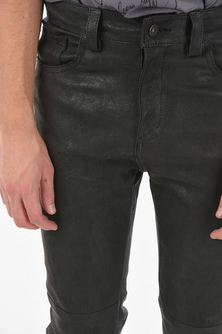 Slim Fit % Pockets Leather Pants
