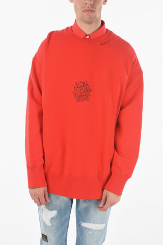 Printed Baggy Crewneck Sweater