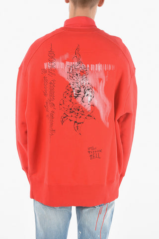 Printed Baggy Crewneck Sweater