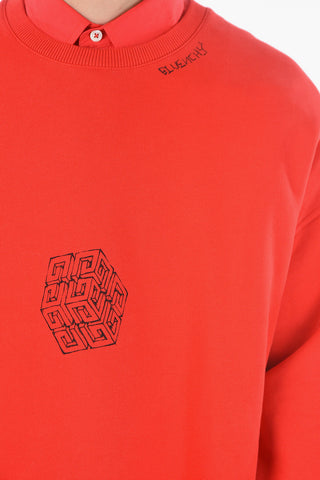 Printed Baggy Crewneck Sweater