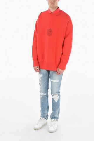 Printed Baggy Crewneck Sweater