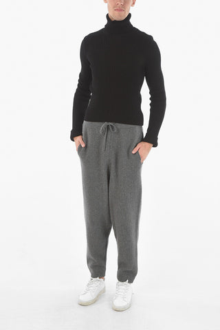 Ribbed Printed FREE Turtle Neck Sweater