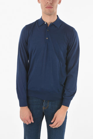 Maglia in Cashmere e Seta con Collo a Polo