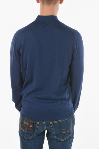 Maglia in Cashmere e Seta con Collo a Polo