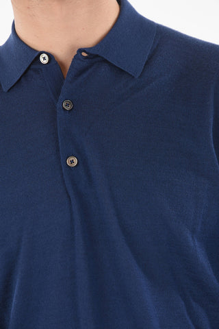 Maglia in Cashmere e Seta con Collo a Polo