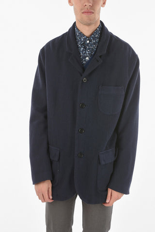 Cappotto In Misto Lana Con Tasche Ad Aletta