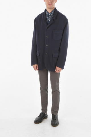 Flap Pockets Wool Blend Coat