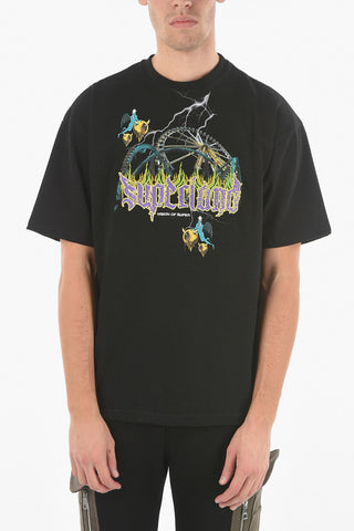 T-shirt Girocollo Stampata SUPERLAND Con Ricamo
