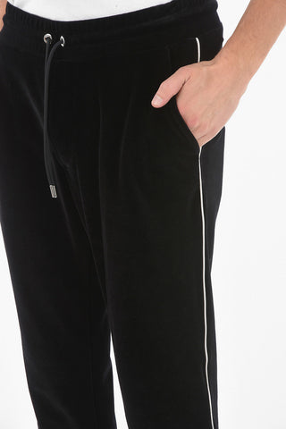 Velour Jogger with Contrasting Side Trimmings