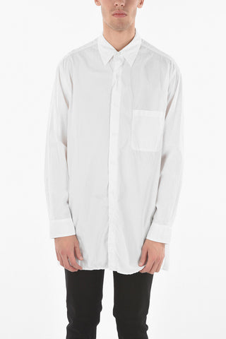 PUOR HOMME Camicia Lunga in Poplin di Cotone con Taschino