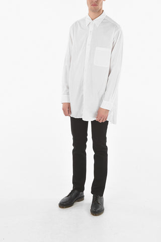 PUOR HOMME Camicia Lunga in Poplin di Cotone con Taschino