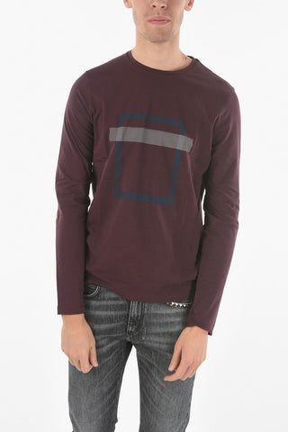 CC COLLECTION T-Shirt a Maniche Lunghe in Cotone Stretch con Stampa
