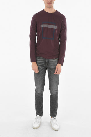 CC COLLECTION T-Shirt a Maniche Lunghe in Cotone Stretch con Stampa
