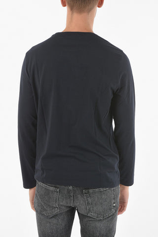 CC COLLECTION Long-sleeved Stretch Cotton Printed T-Shirt