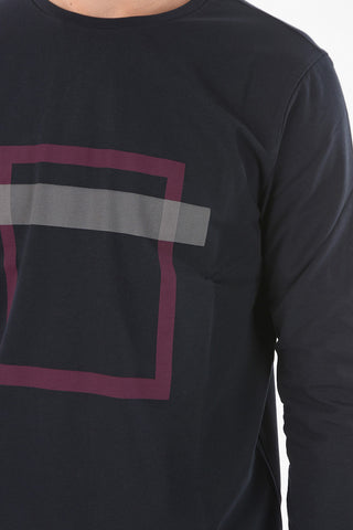 CC COLLECTION Long-sleeved Stretch Cotton Printed T-Shirt