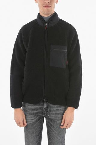 Bouclé Fleece BOA Bomber Jacket with Nylon Pocket