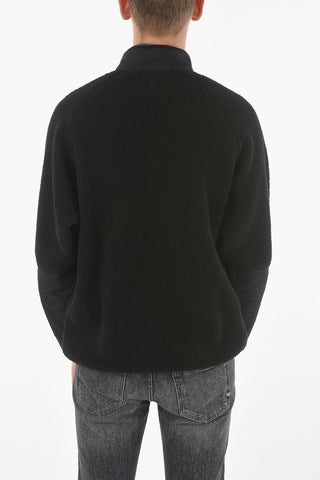 Bouclé Fleece BOA Bomber Jacket with Nylon Pocket