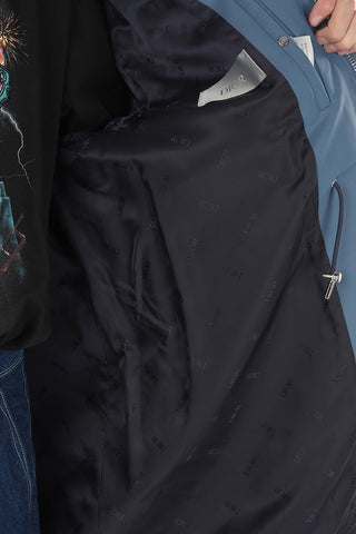 HOMME Nylon Z CAPUCHE Hooded Parka with Lettering Logo Embroidery