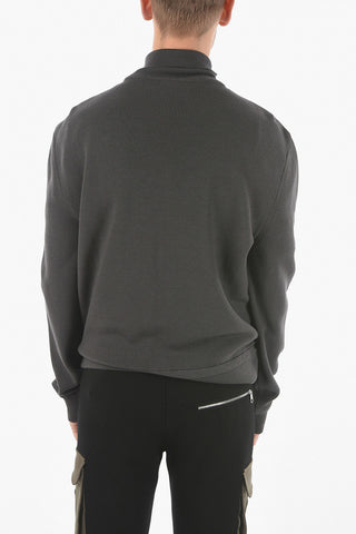 Merino Wool Quilted Jacket with Funnel Neck