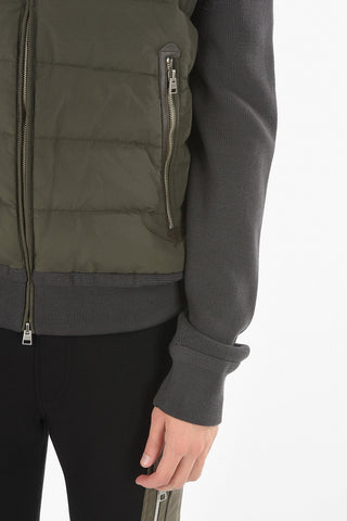 Merino Wool Quilted Jacket with Funnel Neck