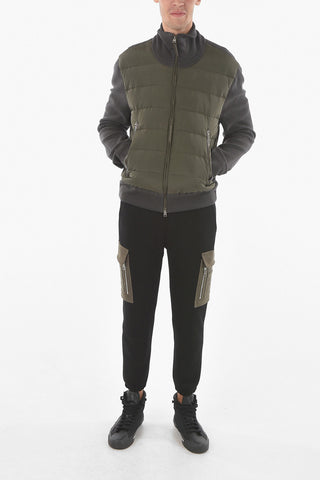 Merino Wool Quilted Jacket with Funnel Neck